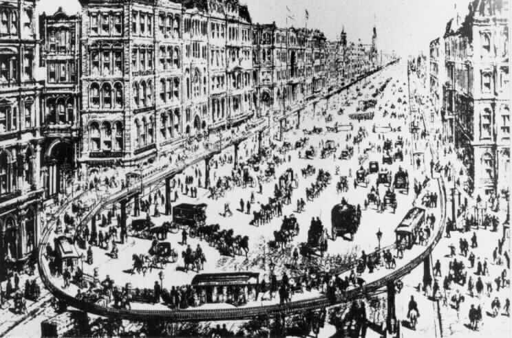 Moving pavement proposal for New York 1874